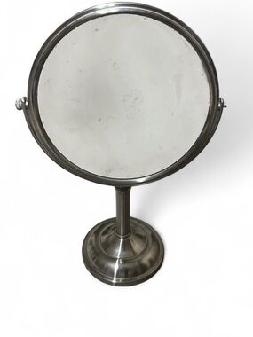 Steel Finish Double-Sided Vanity Mirror - Silver